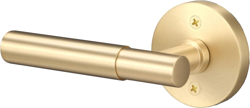 Sure-Loc AP100-RD Grip-SM Aspra Round Non-Turning One-Sided Dummy Door Lever with Round Rose - Satin Brass