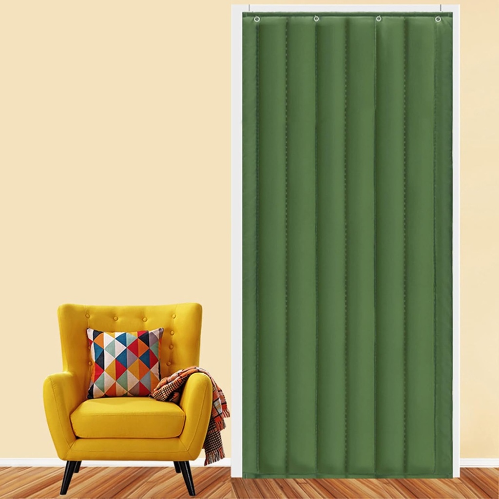 SYTH Thermal Insulated Door Curtain,Household Soundproof Thicken Front Door Curtain,Noise Reducing Blackout Panel Drapes,Windproof Waterproof for Air Conditioner Heater Room/Kitchen