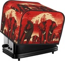 4 Slice Toaster Cover with Pocket Universal Size Toasters Dusts Covers Elephants Red Bread Machine Cover & Protection Bread Machine Protector Small Kitchen Appliance Covers