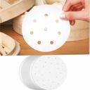 500 Pcs Round Parchment Paper Sheets 4 Inch Bamboo Steamer Wax Paper Air Fryer Liners for Baking Non-stick Steamer Mat for Cooking (4 INCH)