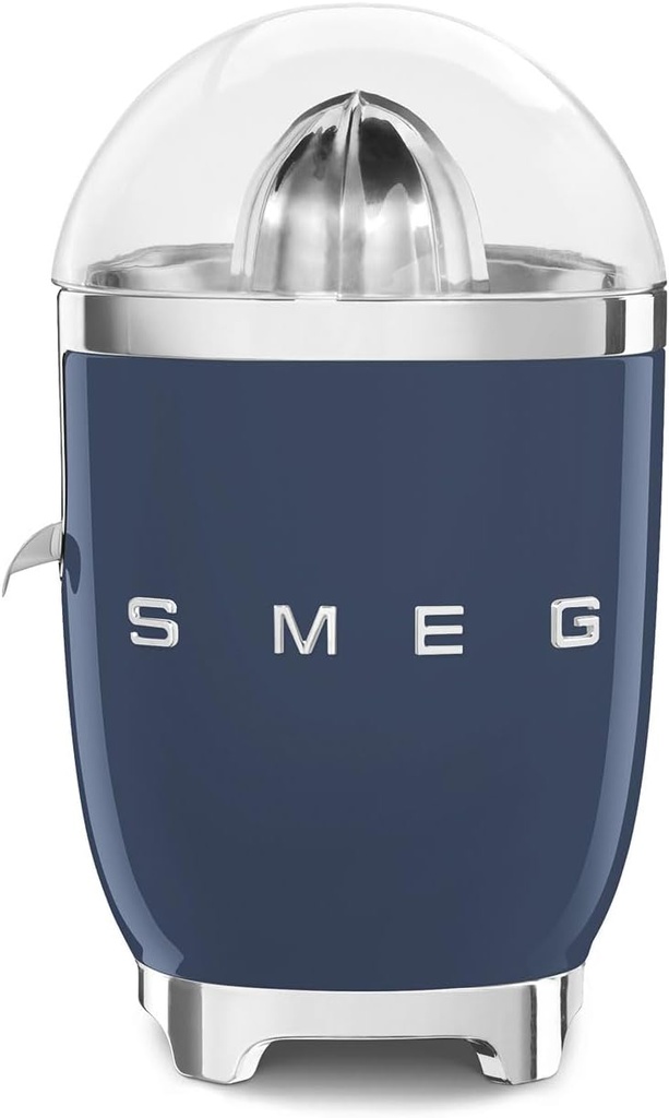 SMEG 50's Retro Style Citrus Juicer with Drip Free Spout, Automatic Activation, and Efficient Straining, Navy