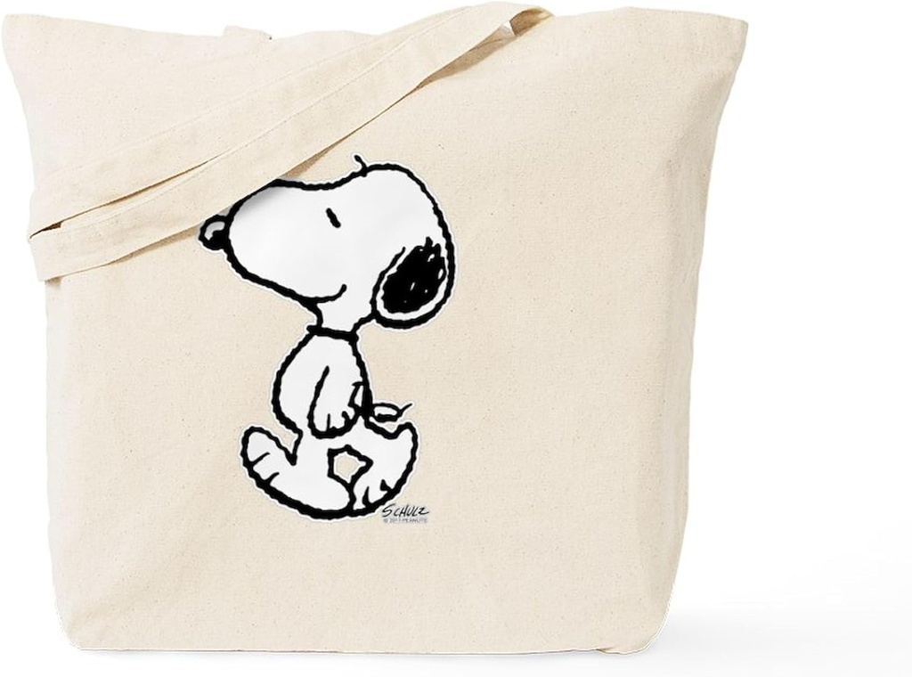 CafePress Peanuts Snoopy Reusable Natural Beige Canvas Shopping Bag