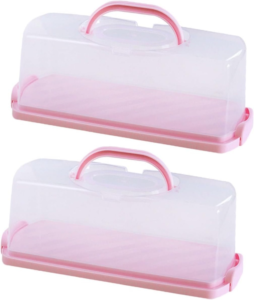 DECHOUS 2pcs Portable Bread Box Lid Airtight Bread Container Storage for Snacks Retro Keeper Loaf Cake Carrier