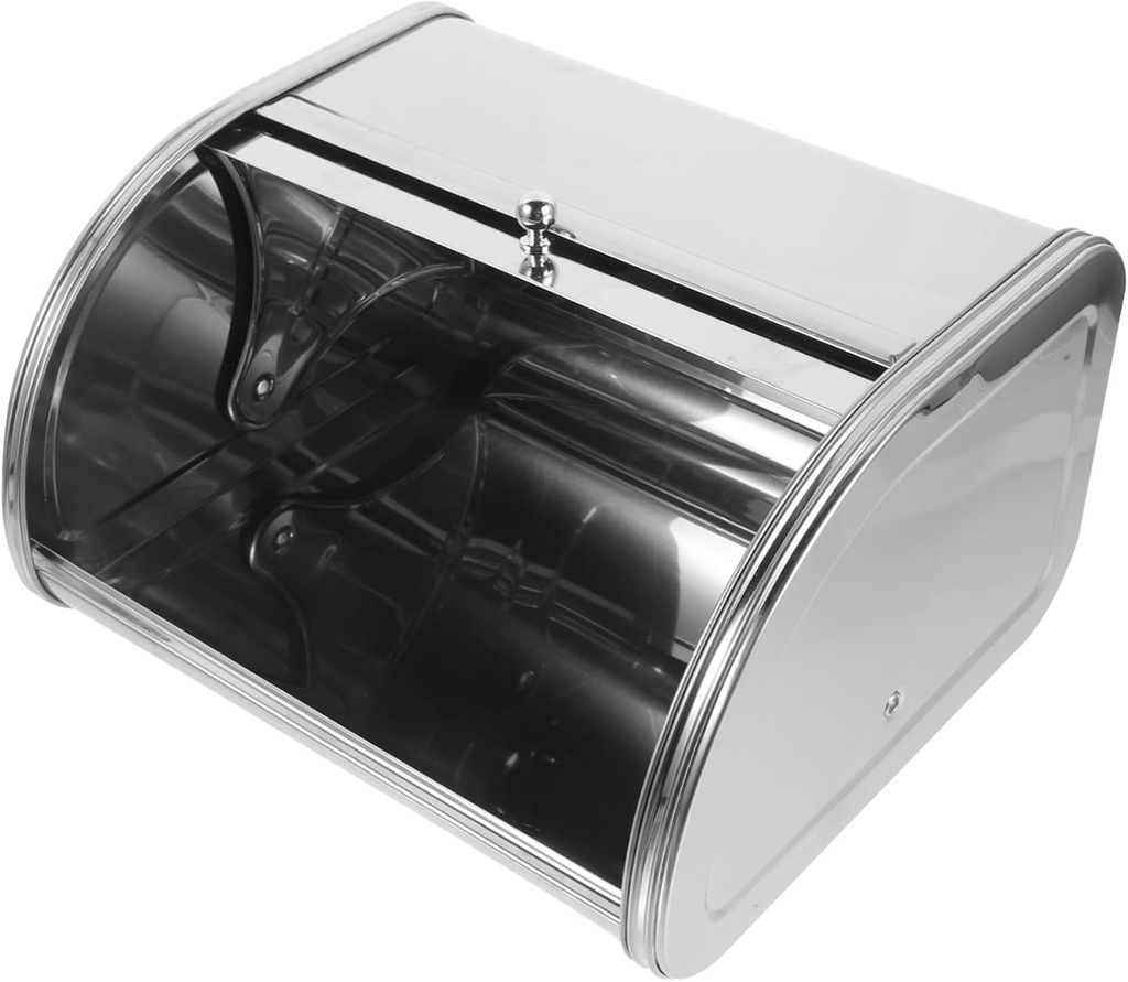 Extra Large Metal Bread Box for Kitchen Countertop Bread Storage Container with Rounded Edges Moisture Resistant Organizer Snacks and Fruits and Stylish Storage Case