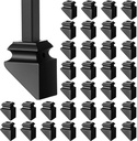 48 Pack Iron Baluster Shoes Square Iron Balusters Wrought Spindles for Staircase Slant Shoes with Screw for Use with 1/2 Inch, Satin Black