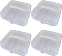 4-Pack Cupcake Containers with Clear Lids & White Bases – Holds 9 Cupcakes Each – 10.5 x 10.5 x 3.5 in – 4 Snap Locks – Stackable, Reusable, BPA-Free Storage Boxes for Muffins & Dessert Transport