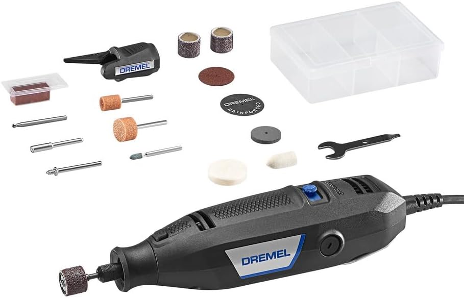Dremel 3100-1/15 Variable Speed Rotary Tool Kit- 1 Attachment and 15 Accessories, Ideal for a Variety of Crafting and DIY Projects- Cutting, Sanding, Grinding, Polishing, Drilling, and Engraving