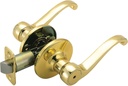 Design House Scroll Privacy Bedroom and Bathroom Door Lever, Polished Brass, 6.375 in x 1.88 in x 2.625 in, 783043