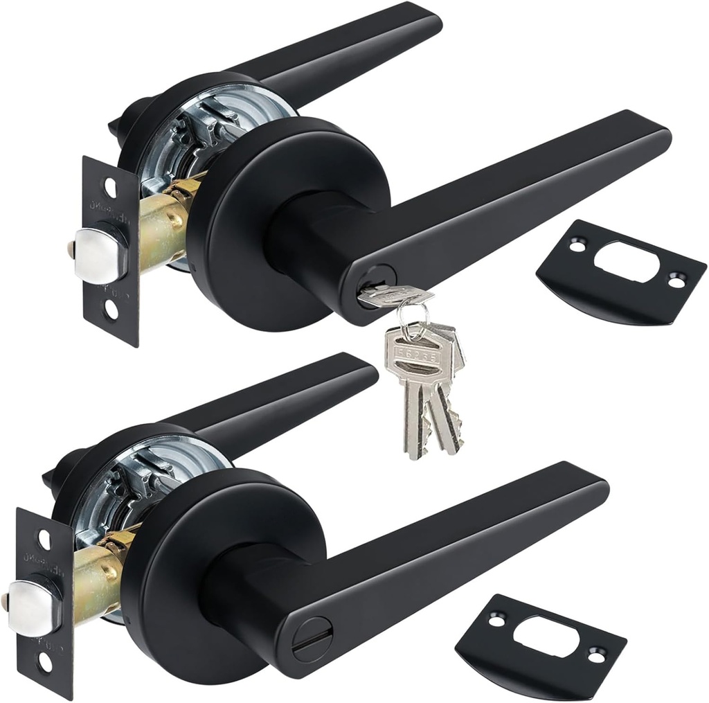 1pc Keyed Entry Door Lever & 1pc Privacy Door Lever