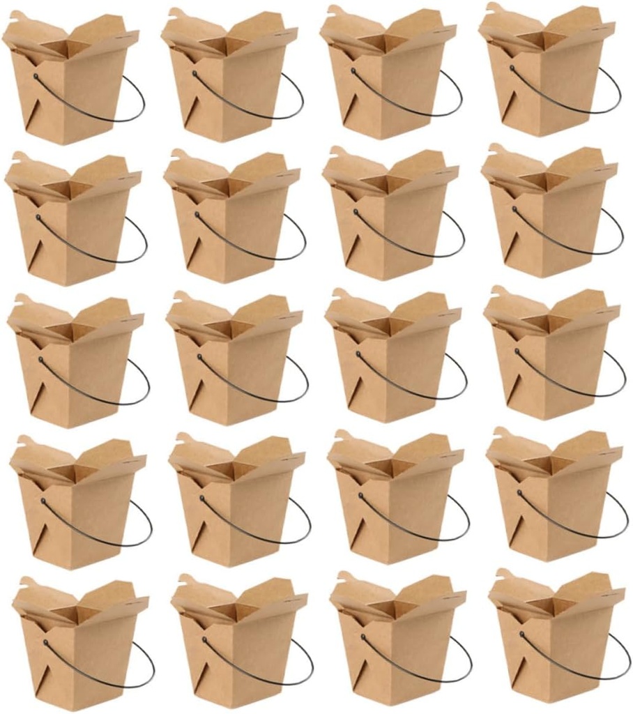 Paper Lunch Boxes 20pcs Snack Storage Holder Take-out Box for French Fries Snacks Cookies Beans Desserts