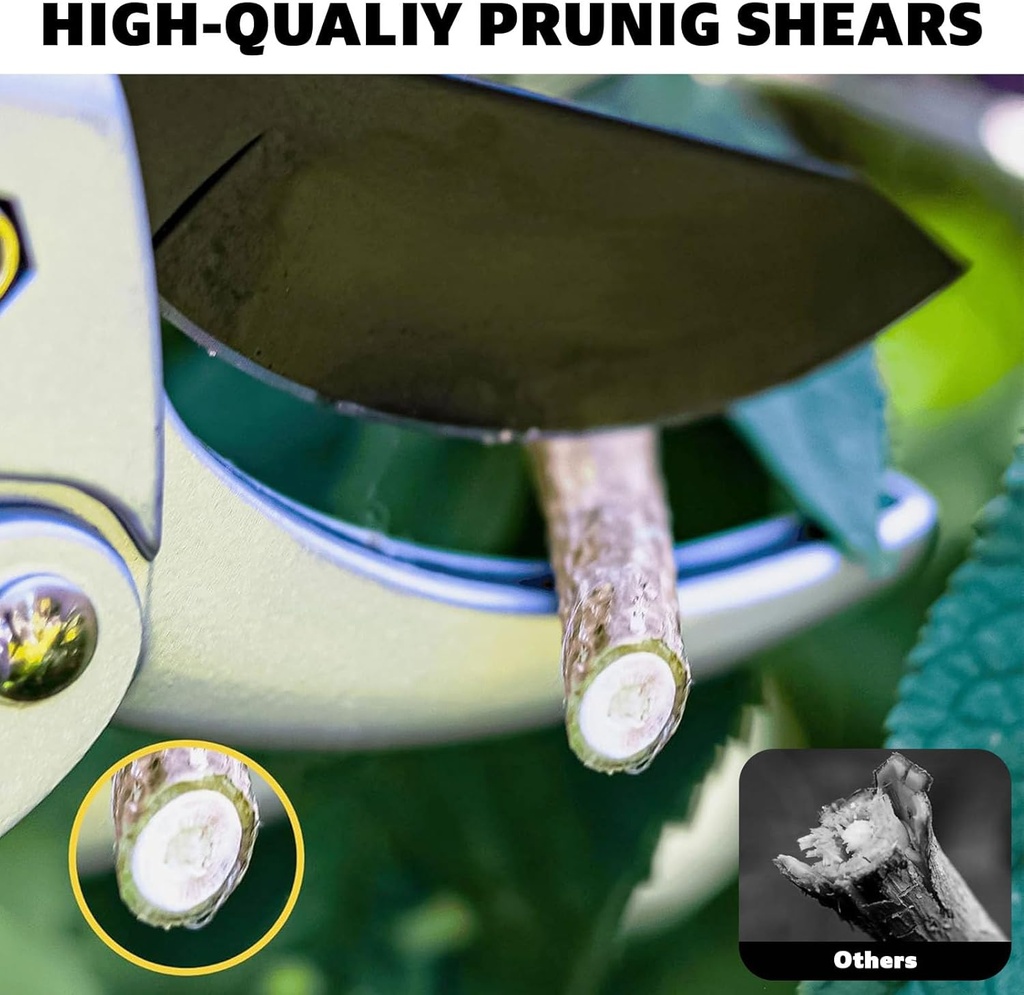 Garden Shears, Hand Pruner, SK5 Steel Hedge Clippers, Garden Clippers Handheld, Pruning Shears for Gardening Yard Roadside,Plant Flower Garden Clipper(Sliver)