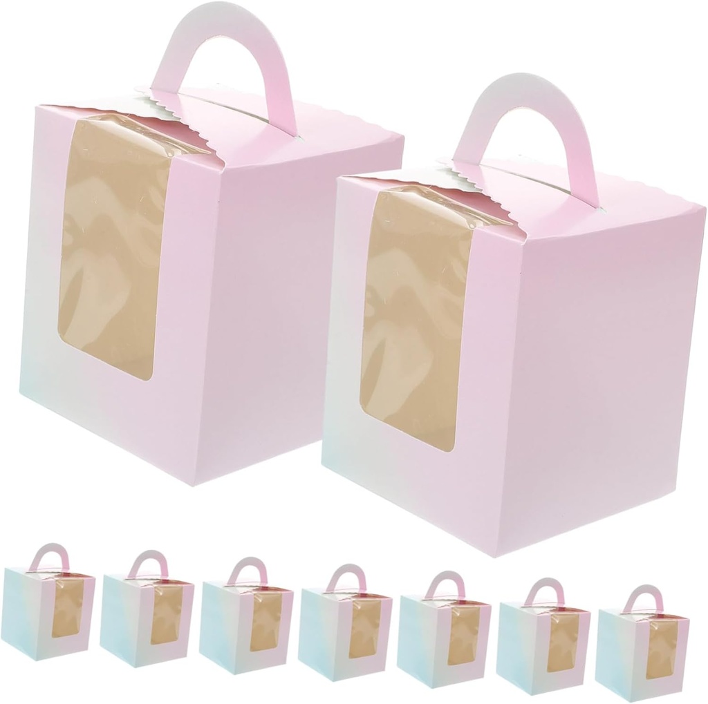 50pcs Small Cupcake Boxes Window for Weddings Birthdays Dessert Packaging Food-grade Muffin Containers for Bakeries and Parties