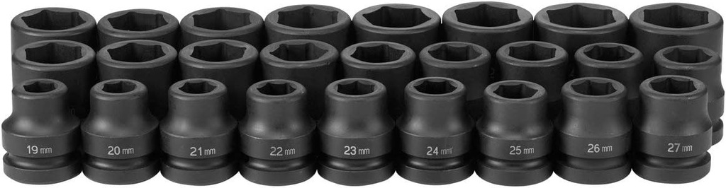 Grey Pneumatic GRE9026M Impact Socket Set (26 Piece 1" Drive Standard Length Metric)