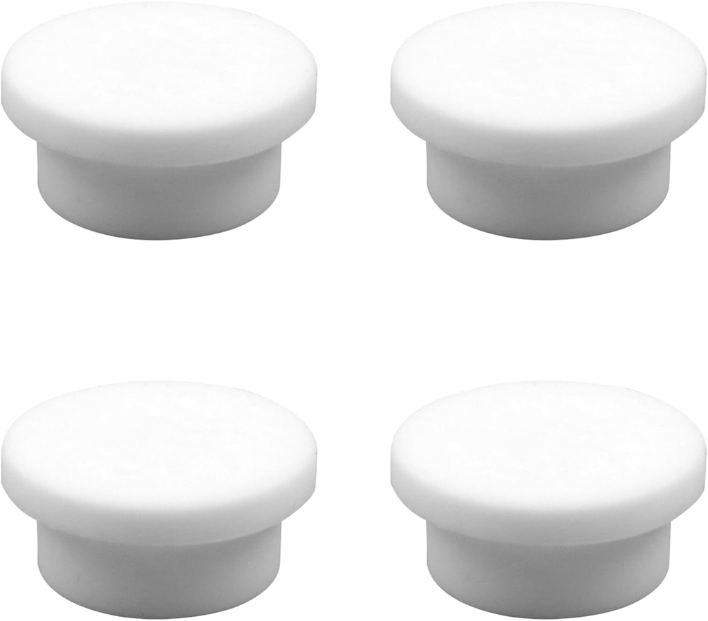 4 Pack Sink Overflow Hole Cover for Kitchen Sink Hole Overflow Cap for Bathroom Sink Basin Trim Overflow Cover Insert in Hole Round Caps (White)