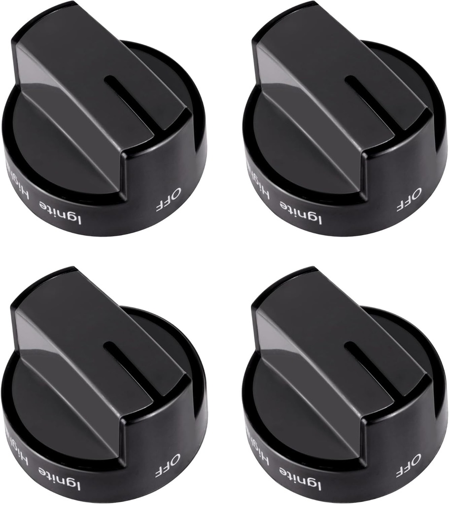 4 Pack- W10339442 Stove Knobs Fit for Whirl-Pool Gas Range Stove WFG320M0BB0 WFG320M0BB1 WFG320M0BB2 WFG320M0BS0 WFG320M0BS2 WFG320M0BS3 WFG320M0BW0 WFG320M0BW1 WFG505M0BB0 WFG505M0BB1 WFG505M0BB2