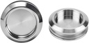 Penwlled 2pcs Stainless Steel Shower Glass Door Sliding Knob, Bathroom Round Back to Back Handle, Cabinet Silver Pull Knobs for Glass Door Shower Kitchen Sliding Window