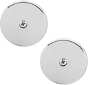 Westbrass D328-2-26 3-1/8" One-Hole Bathtub Overflow Faceplate and Screw, Polished Chrome (2-Pack)