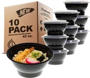 Freshware Meal Prep Containers [10 Pack] Bento Box, Food Storage Containers, Plastic Bowls with Lids for Soup and Salad, BPA Free, Stackable, Lunch Boxes, Microwave/Dishwasher/Freezer Safe (42 oz)