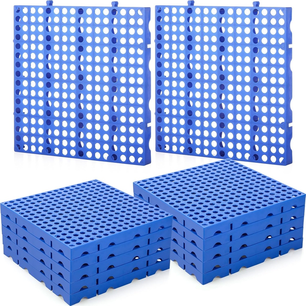 10 Pcs Plastic Pallets for Basement Storage 11. 81 x 11. 81 x 1. 18 Inch Lightweight Moisture-Proof Floor Waterproof Storage Grid Pad Grid Ventilation Pallet for Garage Supermarket Outdoor