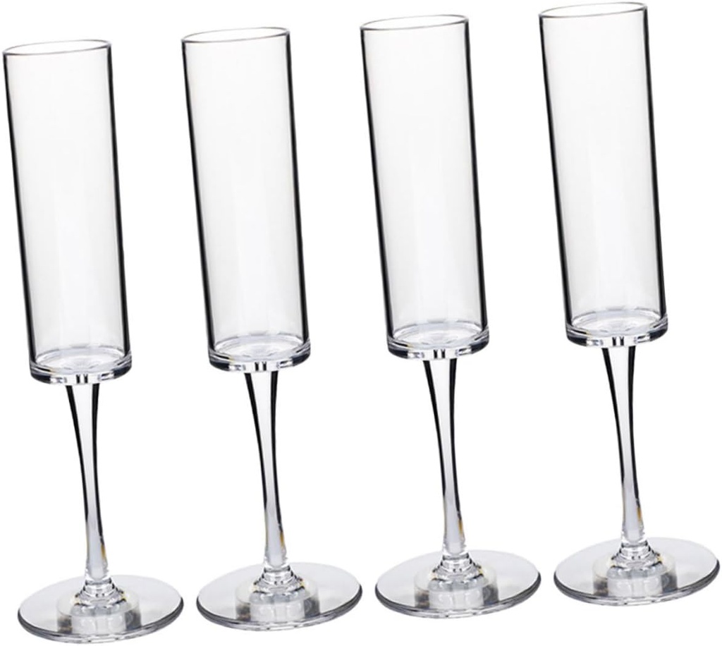 4pcs Clear Wine Goblets Lightweight Party Cocktail Flutes for Home Bar and Celebrations