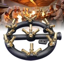 Natural Gas Jet Burner, Cast Iron Body 10/20/23/32 Tips Brass Burner High Power Multi-nozzles Stove Jet Burner for Chinese Wok Range, Grilling, Stir Fry (23 Tips)