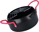 Ciieeo Deep Fryer Pot Oil Drip Rack Household Japanese Frying Pan for Induction and Gas Stoves Cooking Pot for Tempura and Chicken Wings