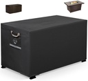 QH.HOME Fire Pit Cover Rectangle 64 x 30 inch ,Outdoor Waterproof and Weatherproof Strong Tear and Fading Resistant Rectangular Patio Furniture Fireplaces Cover - Black