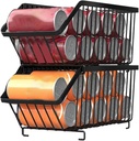 Can Dispenser - Can Organizer Cupboard | Cans Storage | 2X Canned Goods Dispensers | 2 Tier Heavy Duty Stackable Pantry Organization Racks | Food Holder Shelf For Kitchen Indoor Home