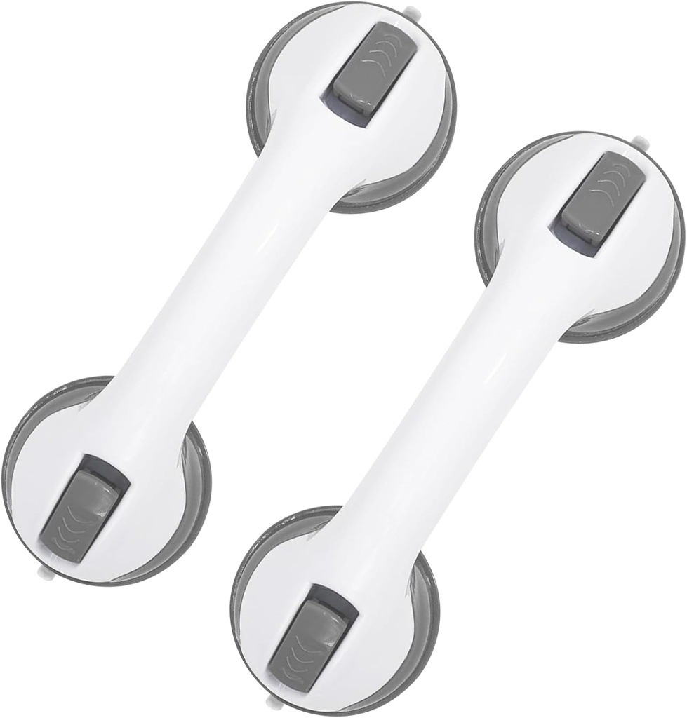 Shower Grab Bars for Seniors, Suction Grab Bars for Shower with Strong Hold, Shower Handles for Elderly Suction, Handicap Grab Bars for Bathtubs and Showers, No-Drill Safety Bathroom Support