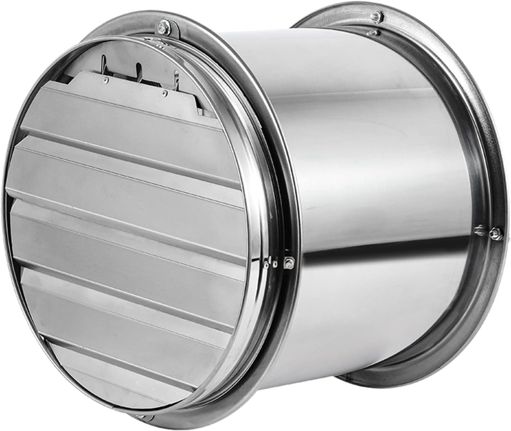 exhaust fan Stainless steel exhaust fan, 8/10/12/14/16 inch Strong ventilation fans with shutters and protective network, high speed cylindrical exhaust fan in