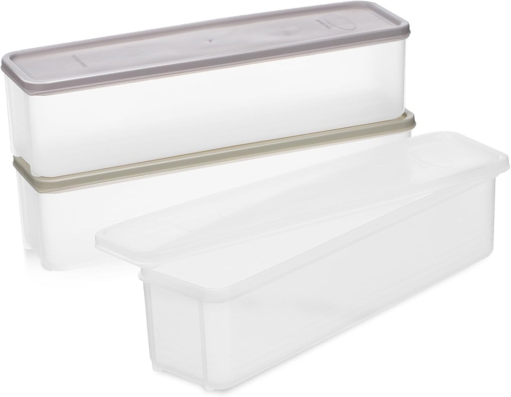 3pcs Food Storage Containers Fridge Organizers for Fruits Vegetables Bread Sealed Boxes Transparent Versatile and Material