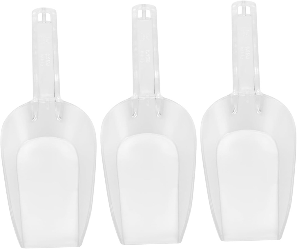 3pcs Acrylic Ice Scoops Food Shovels Ergonomic Design for Easy Handling Wear Resistant Material for Ice Flour and Cereal Convenient Cleaning with Water