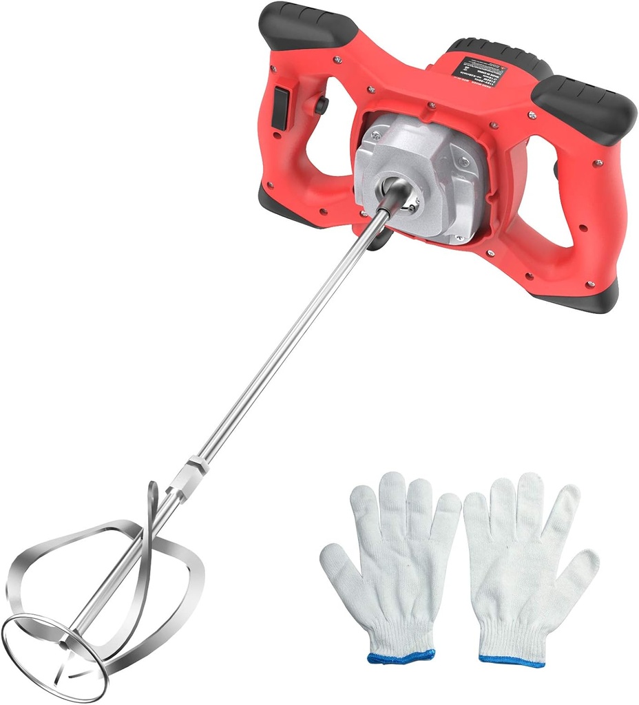 IMAYCC Cement Mixer, 2100W Electric Concrete Mixer with 6 Speed, 110V Handheld Mud Mixer for Motar,Paint, Grout, Plaster, Thinset,Fodder Stirring Tool