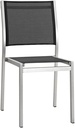 Modway Shore Outdoor Patio Aluminum Set of 2 Side Chair in Silver Black