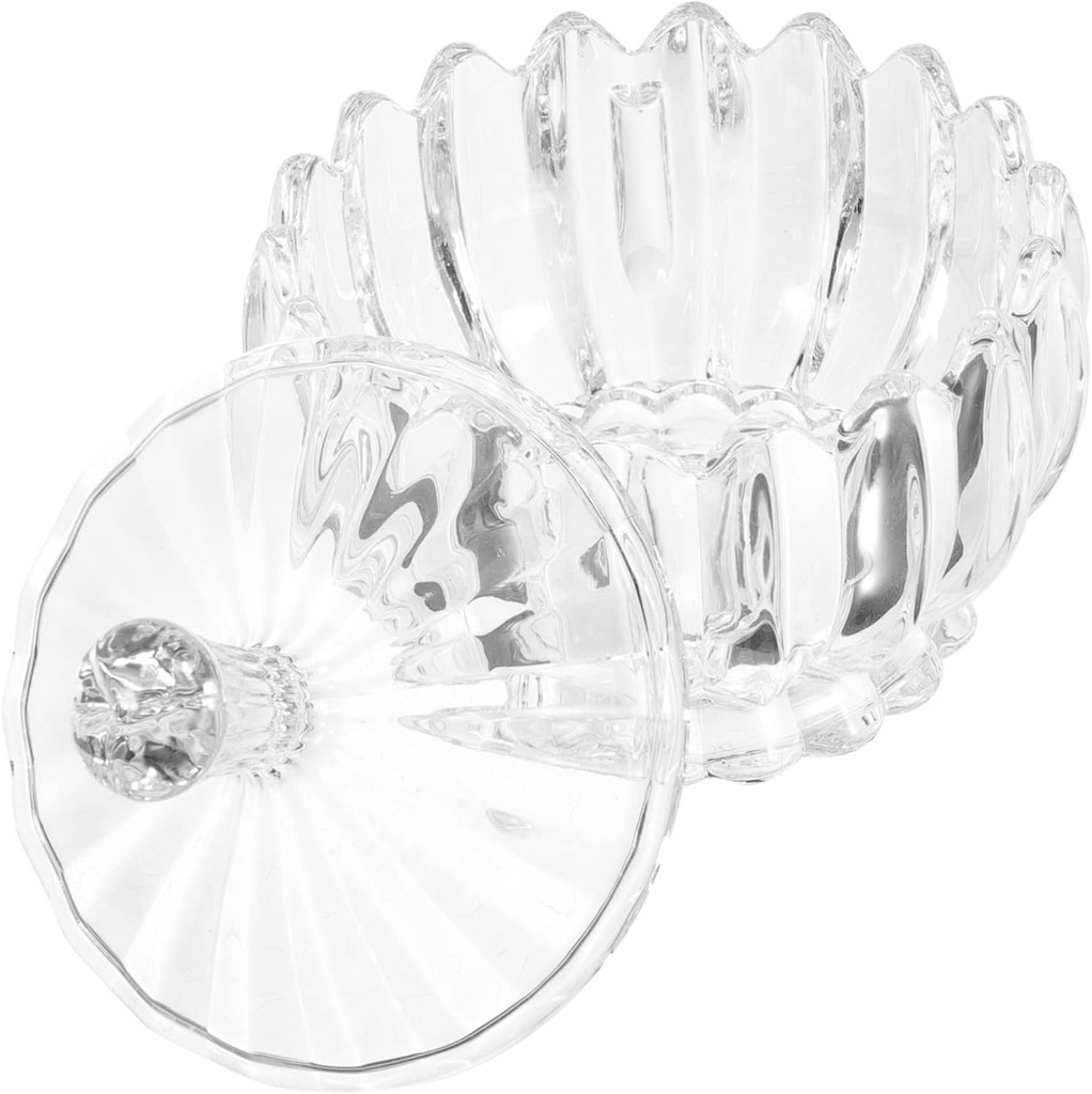 Homoyoyo Glass Storage Canister with Lid Sealed Candy Holder for Home Decor for Cookies Pastries Practical Kitchen Storage for Countertop Use