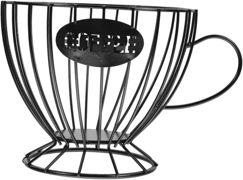 Coffee Holder Storage Basket Capacity Iron Desktop Organizer for Coffee Snacks Fruit Stylish Home Accessory for Kitchen and Office Decor
