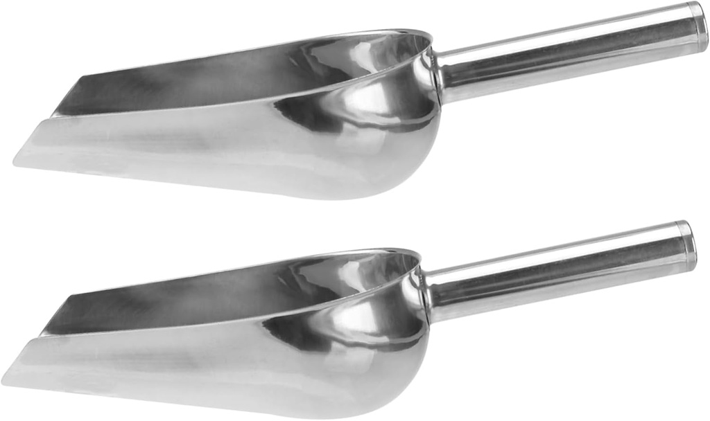 PRETYZOOM Thick Stainless Steel Ice Scoop Set 2PCS Multipurpose Food Shovel for Ice Rice and Dried Fruits Sturdy and Rustproof Kitchen Tool