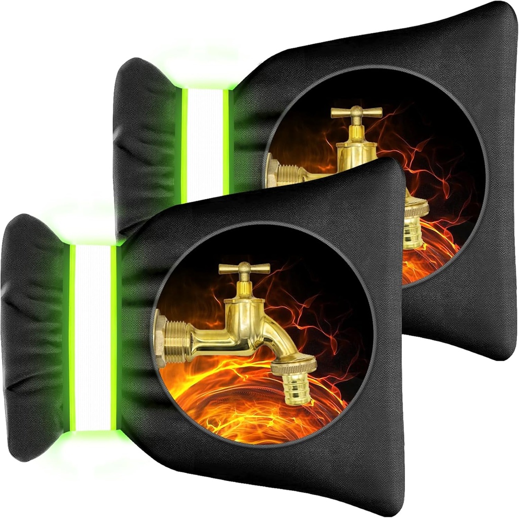 DELUX Outdoor Faucet Covers for Winter 9.05" H X 6.89" W 2 Pack, Outside Garden Faucet Socks for Freeze Protection, Reusable Waterproof Insulated Spigot Cover (Thicker)