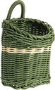 Rustic Woven Storage Basket for Kitchen Organization Imitation Rattan Handheld Flower Holder Versatile Hanging Basket for Home and Vegetable Display Green White Design