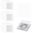 40 Pack Disposable Shower Drain Hair Catcher Square, 4.1 in Mesh Drain Covers Stickers, Flat Shower Hair Trap Stopper Collector Filter for Bathroom Laundry Bathtub Sink Kitchen White