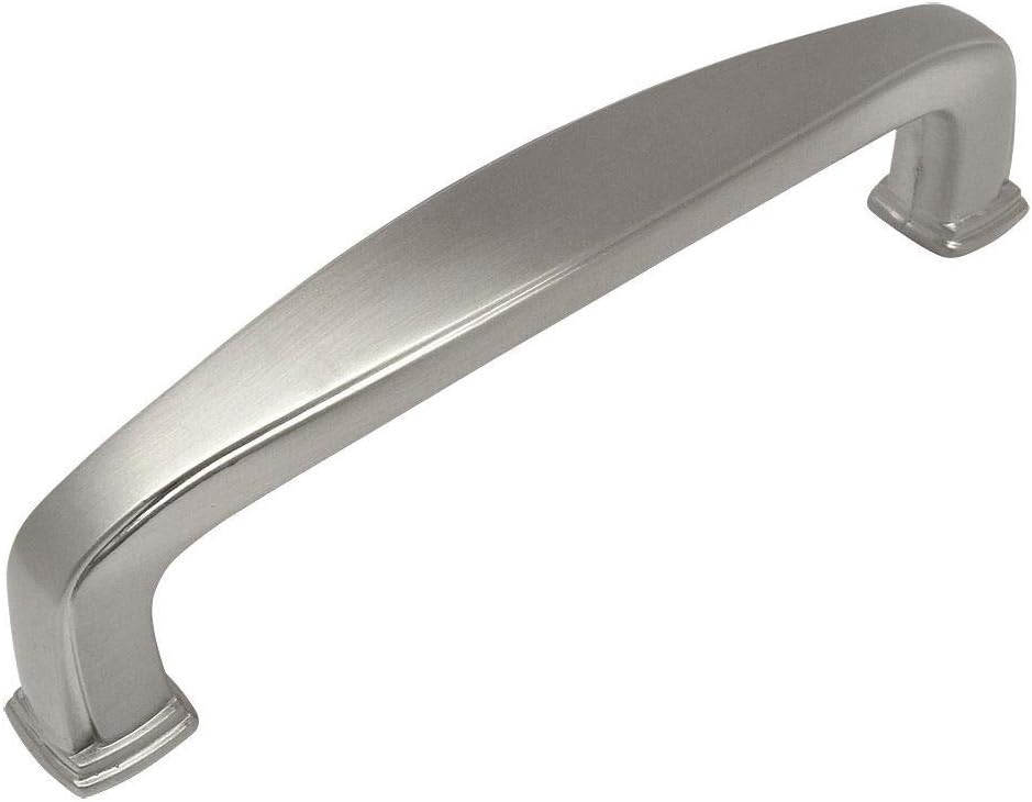 Cosmas 10 Pack 4390SN Satin Nickel Modern Cabinet Hardware Handle Pull - 3-1/2" Inch (89mm) Hole Centers
