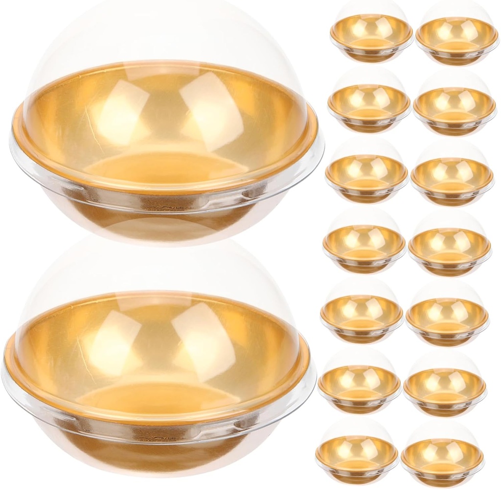 BESTOYARD 50Pcs Portable Mini Packing Boxes Clear Dome Round Cake Containers for Muffins Cookies Desserts for Parties Weddings Showers and Holidays
