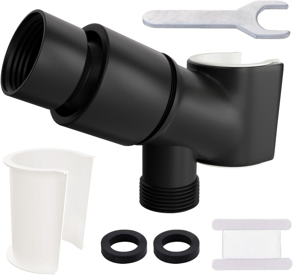 All Metal Handheld Shower Head Holder, Adjustable Wand Holder with Universal Arm Mount and Brass Pivot Ball