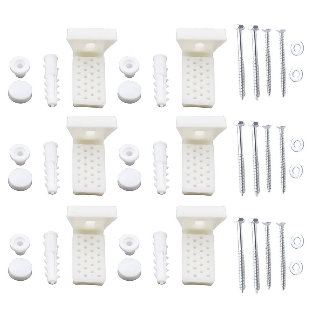 KUMGROT 2.17 x 1.46-inch Toilet Mounting Bolts, Toilet Seat Ring Replacement Kit for Replacing Old Bolts Or Reinforcing The Toilets, 3 Pcs L-Shaped Mounting Bracket Set