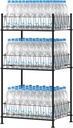 smusei 3 Tier Drink Organizer for Pantry Water Bottle Storage Rack, Multifunctional Drink Storage Free Standing Bottled Water Holder Beverage Soda Can Tumbler Dispenser Stand for Kitchen