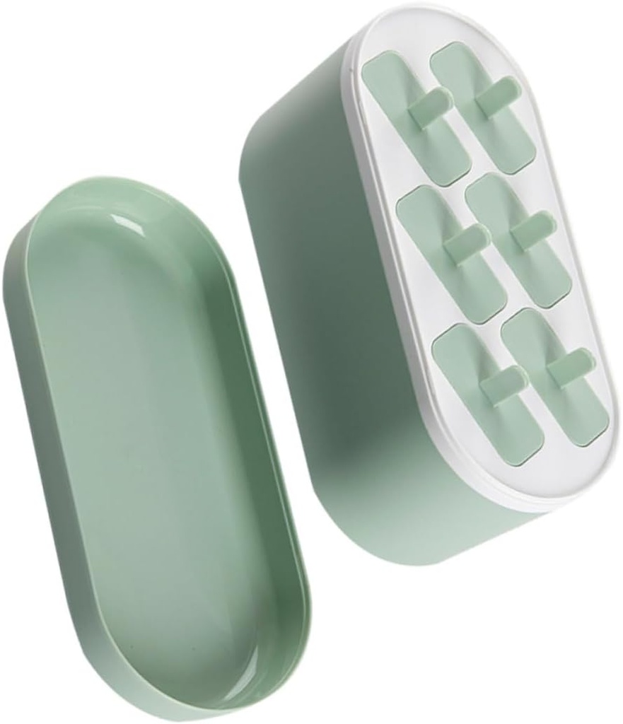 Mikinona Ice Cream Box Pp Ice Cream Maker 6 Grid Diy Ice Pop Popsicles Easy to Clean Reusable