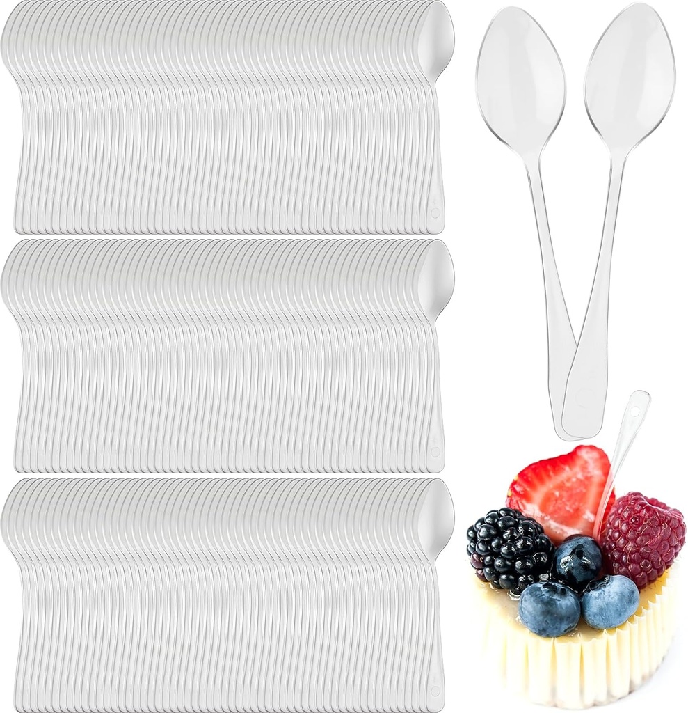 Maxdot 2000 Pcs 4 Inch Mini Spoons for Desserts, Bulk Disposable Plastic Tasting Spoons for Miniature Dessert Cups Sampling Summer Tasting Ice Cream, Jelly, Yogurt Party