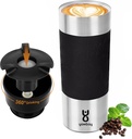 Travel Coffee Mug with 360°Lid, Travel Coffee Tumbler 16 oz Leak Proof, Stainless Steel Insulated Travel Mugs for Hot and Cold Spill Proof Leak Proof(Black)