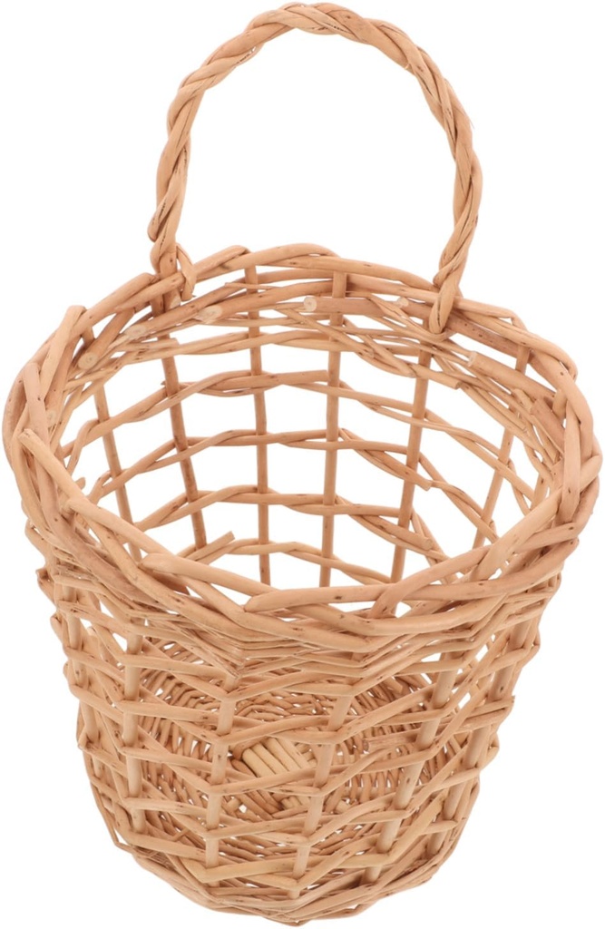 Wicker Hanging Garlic Keeper Wall Mounted Storage Container Kitchen Vegetable Basket Rattan Garlic Jar Holder Easy Install