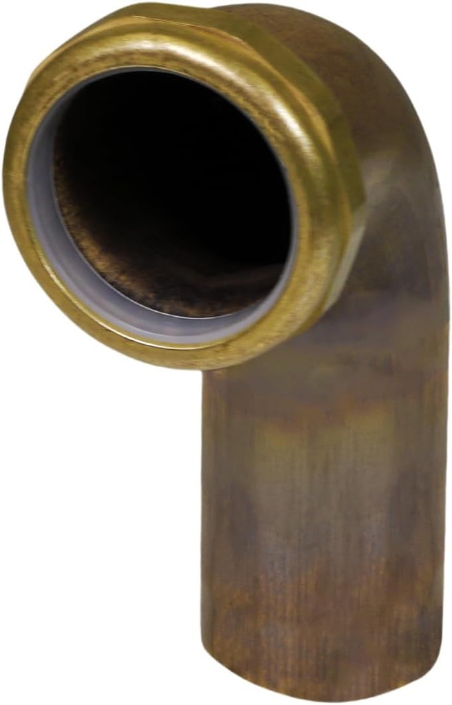 Highcraft 1-1/2” x 30” Waste Arm with Slip Joint Connection Brass Waste Bend 22-Gauge for Bathroom Sink, Kitchen Sink, Utility Sink Tubular Drain Applications, Includes Nut and Washer